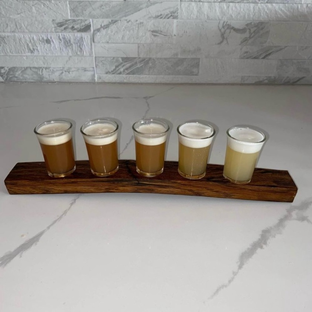 Bourbon/beer tasting flights.